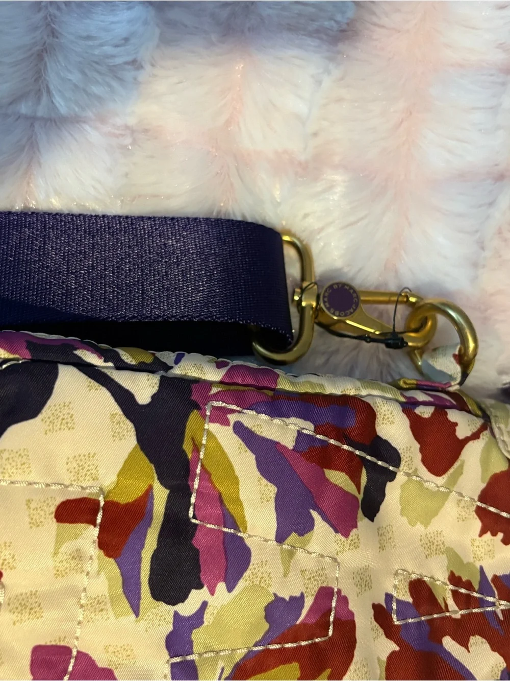 Marc by Marc Jacobs Floral Quilted Laptop Bag in Cream & Multicolor